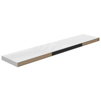 Produktbild för Svävande vägghylla vit högglans 120x23,5x3,8 cm MDF