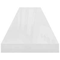Produktbild för Svävande vägghyllor 2 st vit högglans 120x23,5x3,8 cm MDF