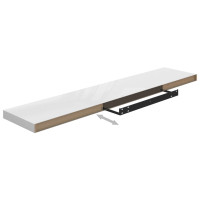 Produktbild för Svävande vägghyllor 2 st vit högglans 120x23,5x3,8 cm MDF