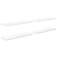 Produktbild för Svävande vägghyllor 4 st vit högglans 120x23,5x3,8 cm MDF