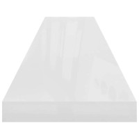 Produktbild för Svävande vägghyllor 4 st vit högglans 120x23,5x3,8 cm MDF