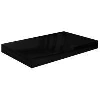 Produktbild för Svävande vägghyllor 2 st svart högglans 40x23x3,8 cm MDF