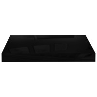 Produktbild för Svävande vägghyllor 2 st svart högglans 40x23x3,8 cm MDF