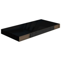 Produktbild för Svävande vägghyllor 2 st svart högglans 50x23x3,8 cm MDF