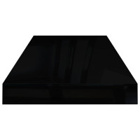 Miniatyr av produktbild för Svävande vägghyllor 2 st svart högglans 60x23,5x3,8 cm MDF
