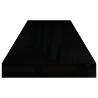 Produktbild för Svävande vägghyllor 4 st svart högglans 80x23,5x3,8 cm MDF