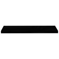 Produktbild för Svävande vägghylla svart högglans 90x23,5x3,8 cm MDF