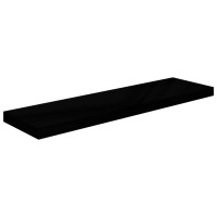 Produktbild för Svävande vägghyllor 2 st svart högglans 90x23,5x3,8 cm MDF