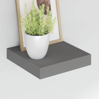 Produktbild för Svävande vägghyllor 4 st grå högglans 23x23,5x3,8 cm MDF