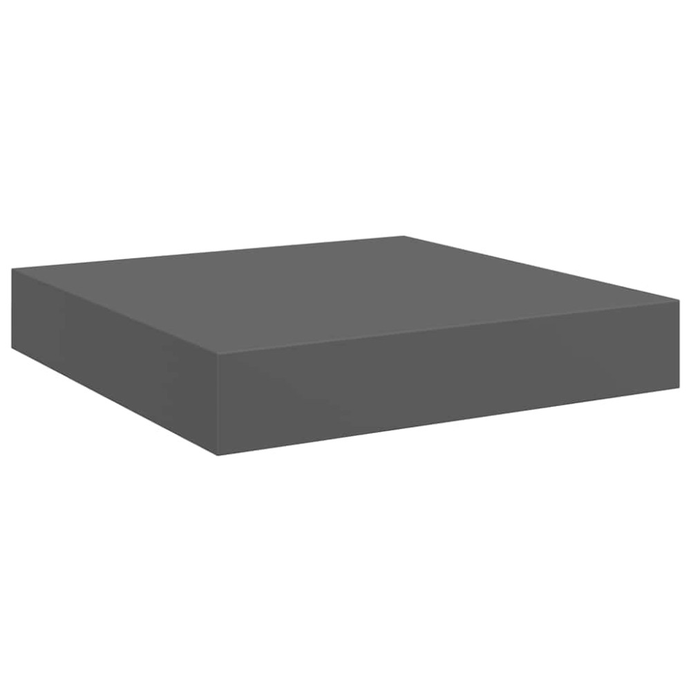 Produktbild för Svävande vägghyllor 4 st grå högglans 23x23,5x3,8 cm MDF