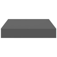 Produktbild för Svävande vägghyllor 4 st grå högglans 23x23,5x3,8 cm MDF