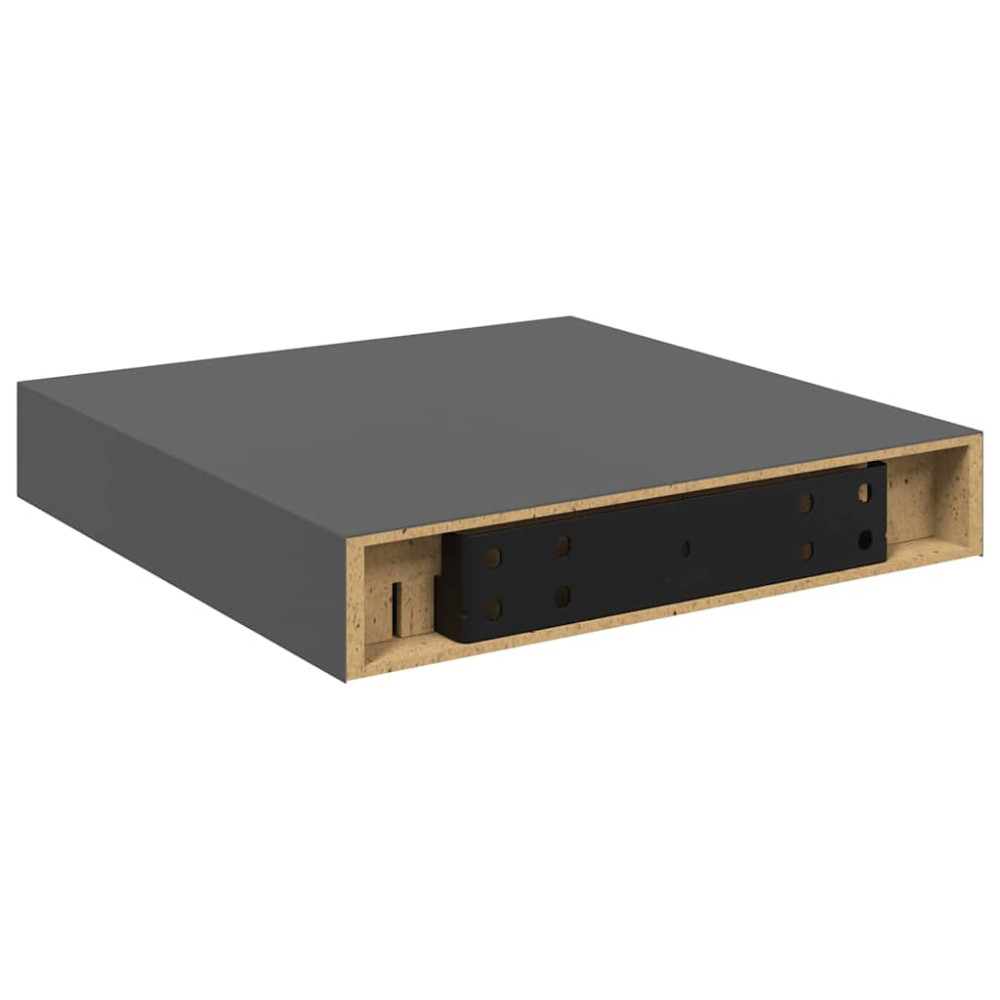 Produktbild för Svävande vägghyllor 4 st grå högglans 23x23,5x3,8 cm MDF
