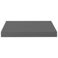 Produktbild för Svävande vägghyllor 4 st grå högglans 40x23x3,8 cm MDF