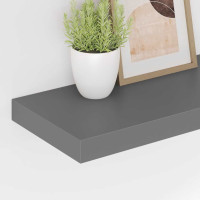 Produktbild för Svävande vägghyllor 4 st grå högglans 50x23,5x3,8 cm MDF