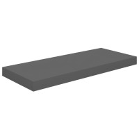 Produktbild för Svävande vägghylla grå högglans 60x23,5x3,8 cm MDF