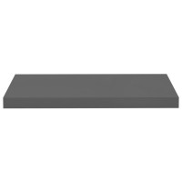 Produktbild för Svävande vägghylla grå högglans 60x23,5x3,8 cm MDF