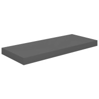 Produktbild för Svävande vägghyllor 4 st grå högglans 60x23,5x3,8 cm MDF