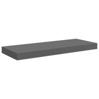 Produktbild för Svävande vägghyllor 4 st grå högglans 60x23,5x3,8 cm MDF