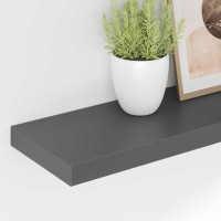 Produktbild för Svävande vägghyllor 4 st grå högglans 80x23,5x3,8 cm MDF