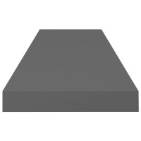 Produktbild för Svävande vägghyllor 4 st grå högglans 80x23,5x3,8 cm MDF