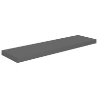 Produktbild för Svävande vägghylla grå högglans 90x23,5x3,8 cm MDF