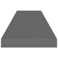 Produktbild för Svävande vägghyllor 4 st grå högglans 90x23,5x3,8 cm MDF