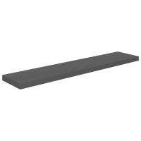 Produktbild för Svävande vägghylla grå högglans 120x23,5x3,8 cm MDF