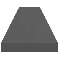 Produktbild för Svävande vägghyllor 4 st grå högglans 120x23,5x3,8 cm MDF