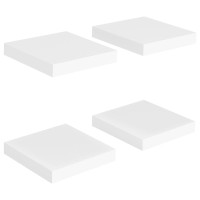 Miniatyr av produktbild för Svävande vägghyllor 4 st vit 23x23,5x3,8 cm MDF