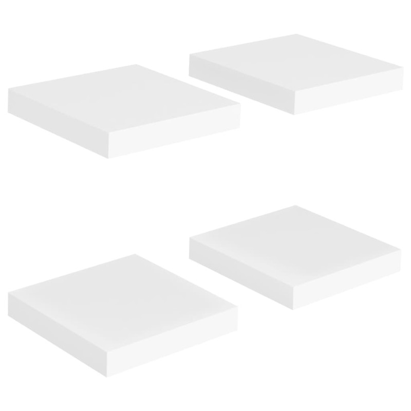 Produktbild för Svävande vägghyllor 4 st vit 23x23,5x3,8 cm MDF