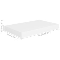 Produktbild för Svävande vägghylla vit 40x23x3,8 cm MDF