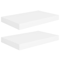 Produktbild för Svävande vägghyllor 2 st vit 40x23x3,8 cm MDF
