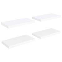 Miniatyr av produktbild för Svävande vägghyllor 4 st vit 50x23x3,8 cm MDF