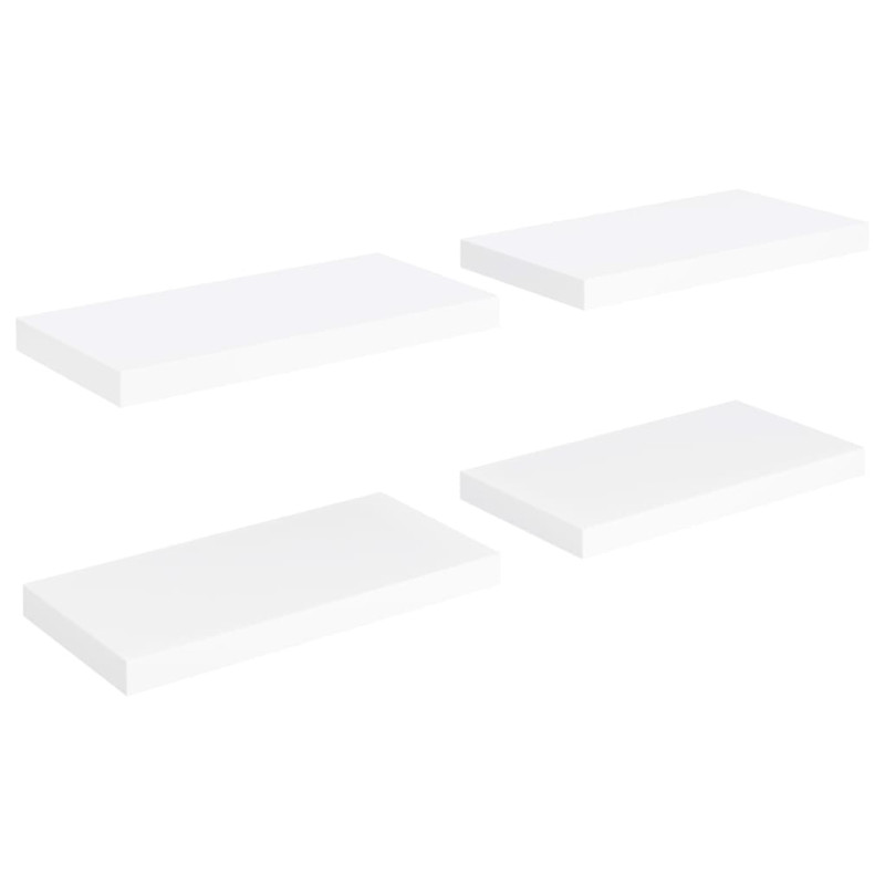 Produktbild för Svävande vägghyllor 4 st vit 50x23x3,8 cm MDF