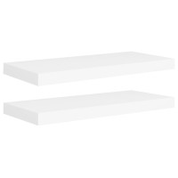 Produktbild för Svävande vägghyllor 2 st vit 60x23,5x3,8 cm MDF