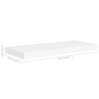 Produktbild för Svävande vägghyllor 4 st vit 60x23,5x3,8 cm MDF