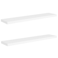 Produktbild för Svävande vägghyllor 2 st vit 120x23,5x3,8 cm MDF