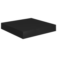 Produktbild för Svävande vägghylla svart 23x23,5x3,8 cm MDF