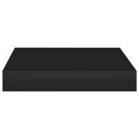 Produktbild för Svävande vägghylla svart 23x23,5x3,8 cm MDF