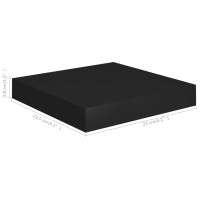 Produktbild för Svävande vägghyllor 2 st svart 23x23,5x3,8 cm MDF