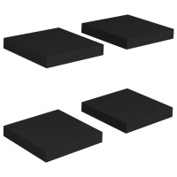 Produktbild för Svävande vägghyllor 4 st svart 23x23,5x3,8 cm MDF
