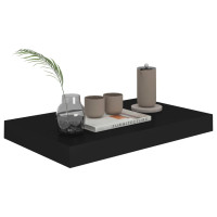 Produktbild för Svävande vägghyllor 4 st svart 40x23x3,8 cm MDF