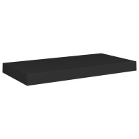 Produktbild för Svävande vägghylla svart 50x23x3,8 cm MDF