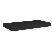 Produktbild för Svävande vägghyllor 2 st svart 50x23x3,8 cm MDF