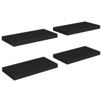 Produktbild för Svävande vägghyllor 4 st svart 50x23x3,8 cm MDF