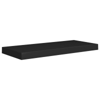 Produktbild för Svävande vägghylla svart 60x23,5x3,8 cm MDF