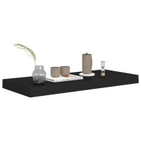 Produktbild för Svävande vägghyllor 2 st svart 60x23,5x3,8 cm MDF