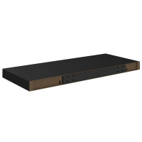 Produktbild för Svävande vägghyllor 2 st svart 60x23,5x3,8 cm MDF