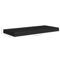 Produktbild för Svävande vägghyllor 2 st svart 60x23,5x3,8 cm MDF