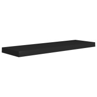 Produktbild för Svävande vägghylla svart 80x23,5x3,8 cm MDF